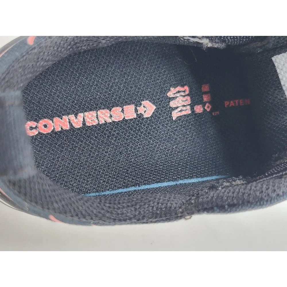 Converse All Star Shoes Infant Size 5 Black Yellow Flame Print Low Top Sneakers‎